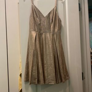 lulus gold sparkle dress